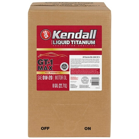 Масло Kendall GT-1 MAX with LiquiTek 0W-20 22,71 (box) л на MINI Cooper