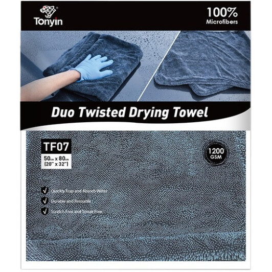 Полотенце Tonyin Duo Twisted Drying TF07 микрофибра 50х80 см