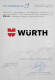 Сертификат на Ключ TORX Würth Zebra 061314010 T-подібний T10