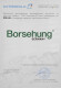 Сертификат на Датчик температуры салона Borsehung B11447