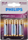 Батарейка Philips Lithium Ultra FR6LB4A10 AA (пальчиковая) 1,5 V 4 шт