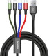 Кабель 4 в 1 Baseus USB - Apple Lightning - USB type-C - USB type-C - Micro USB Rapid Series 4-IN-1 CA1T4-B01 1,2 м