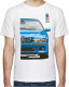 Футболка чоловіча Avtolife класична BMW E39 MotorSport ver2 Blue біла принт спереду і ззаду