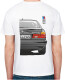 Футболка мужская Avtolife BMW E32 Stock White белая принт спереди и сзади S