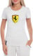 Футболка женская Globuspioner классическая Ferrari Logo 3D белая принт спереди
