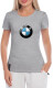 Футболка женская Globuspioner классическая BMW Big Logo серая принт спереди
