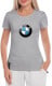 Футболка женская Globuspioner классическая BMW Big Logo серая принт спереди L
