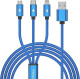 Кабель 3 в 1 Proda USB - Apple Lightning - type-C - Micro USB PD-B65TH-BL 1,2 м
