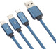 Кабель 3 в 1 Proda USB - Apple Lightning - type-C - Micro USB PD-B65TH-BL 1,2 м