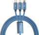 Кабель 3 в 1 Proda USB - Apple Lightning - type-C - Micro USB PD-B65TH-BL 1,2 м