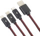 Кабель 3 в 1 Proda USB - Apple Lightning - type-C - Micro USB PD-B65TH-RD 1,2 м