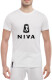 Футболка мужская Globuspioner классическая Niva Logo белый спереди M