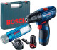 Шуруповерт Bosch аккумуляторный GSR 120-Li Professional (2 аккумулятора + ЗУ + фонарь + чехол)