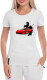 Футболка женская Globuspioner классическая Ferrari Red Car Logo белый спереди