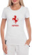 Футболка женская Globuspioner классическая Ferrari Logo Horse Art белый спереди