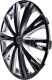 Комплект колпаков на колеса Star Giga цвет черный + серебристый R16
