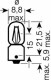 Автолампа Osram Original T4W BA9s 4 W прозора 393002b