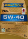 Моторное масло Ravenol VDL 5W-40 1 л на Rover 75