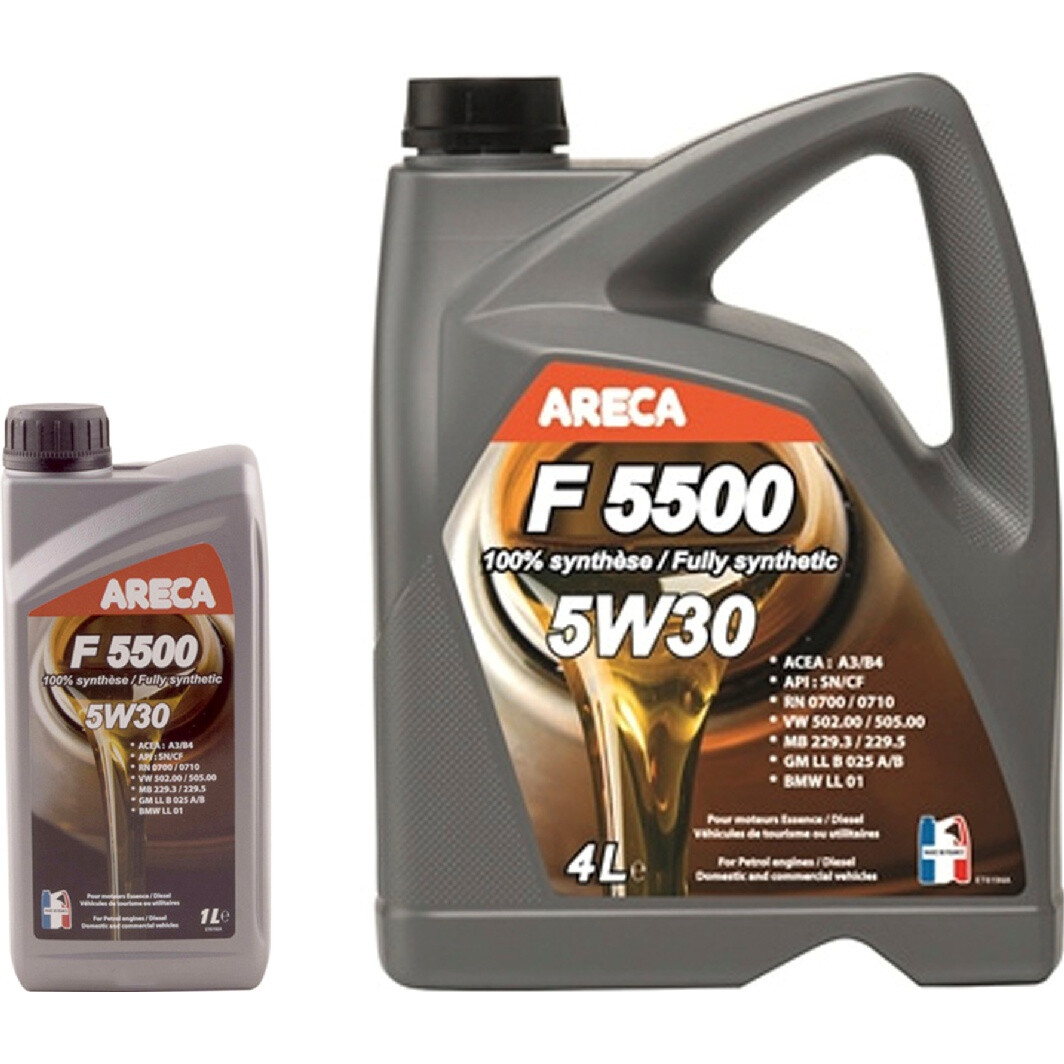 Моторна олива Areca F5500 5W-30 на Chevrolet Kalos