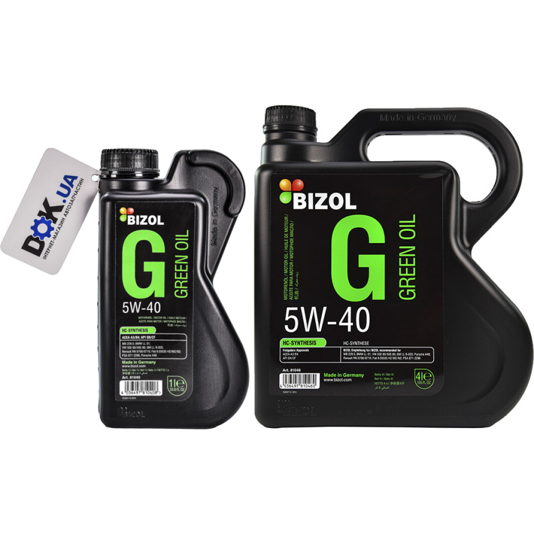 Моторна олива Bizol Green Oil 5W-40 на Seat Cordoba