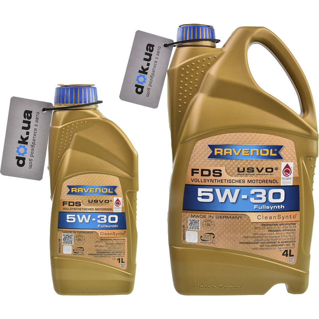 Моторна олива Ravenol FDS 5W-30 на Chevrolet Malibu