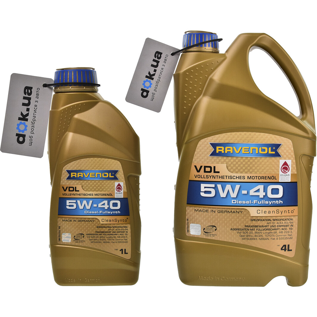 Моторна олива Ravenol VDL 5W-40 на Chevrolet Lacetti