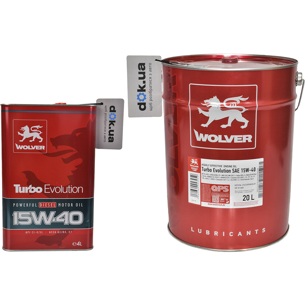 Моторна олива Wolver Turbo Evolution 15W-40 на Daihatsu Trevis