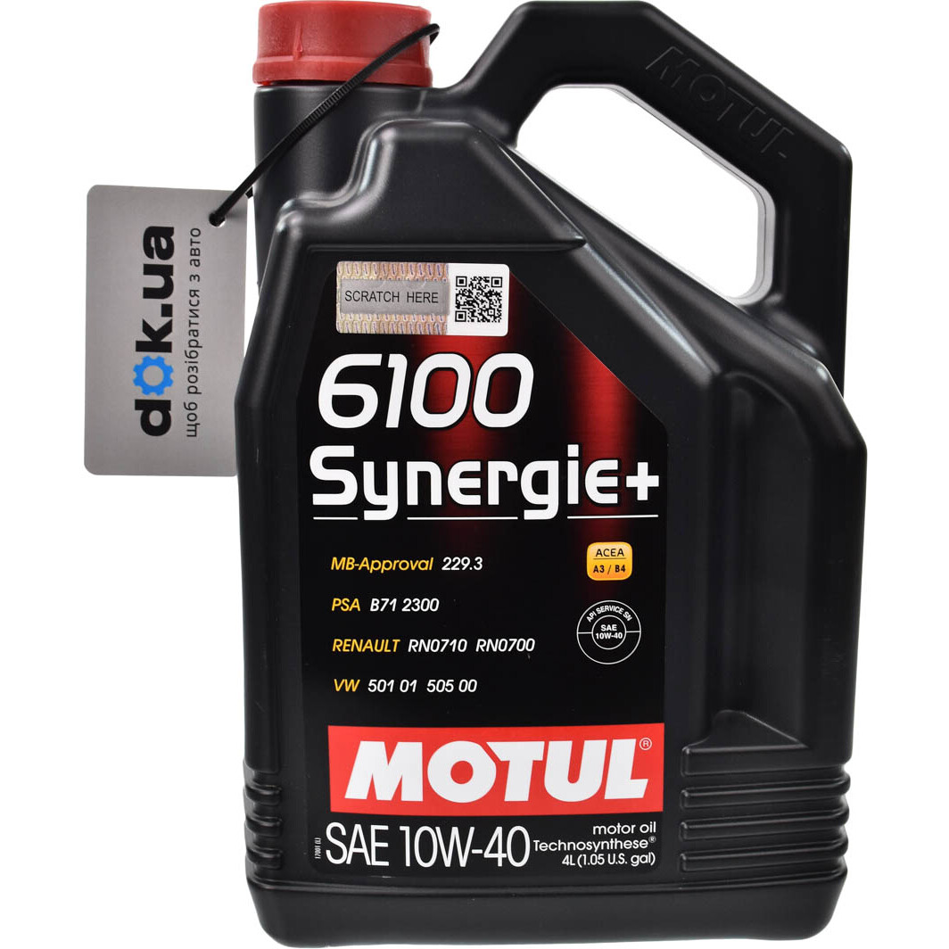 Моторное масло Motul 6100 Synergie+ 10W-40 4 л на Dodge Journey