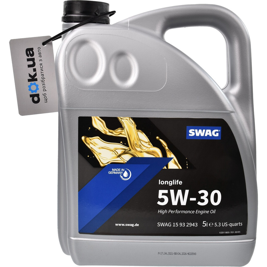 Моторное масло SWAG LongLife 5W-30 для Suzuki SX4 5 л на Suzuki SX4