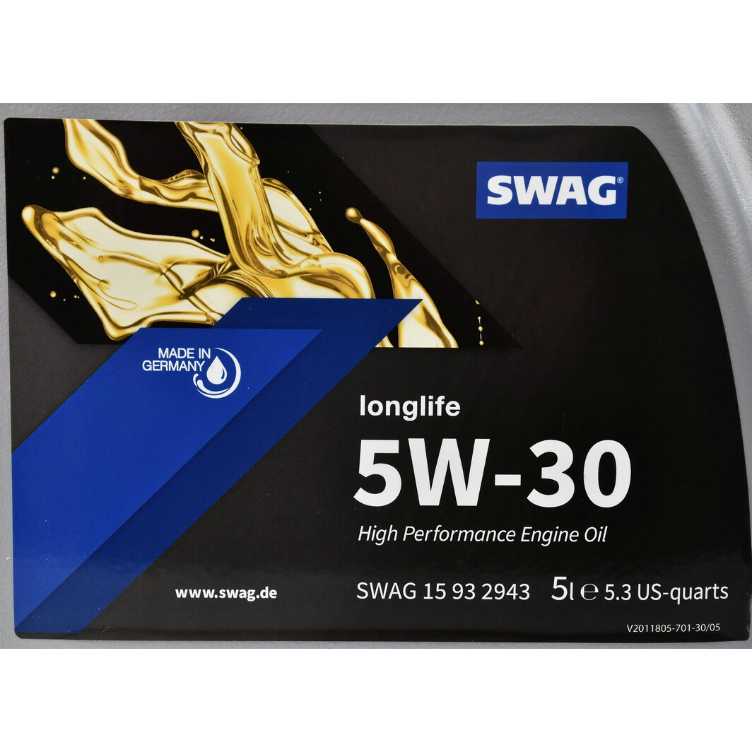 Моторна олива SWAG LongLife 5W-30 для Infiniti EX 5 л на Infiniti EX