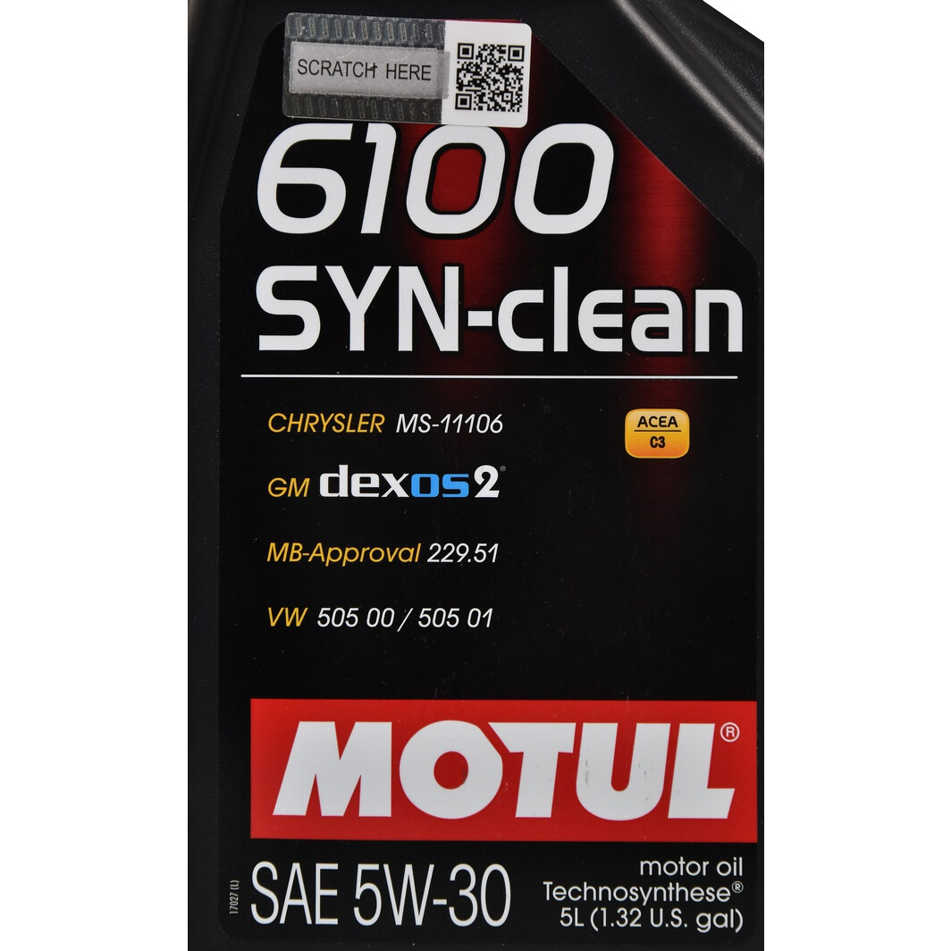 Моторна олива Motul 6100 Syn-Clean 5W-30 5 л на Jaguar XJS