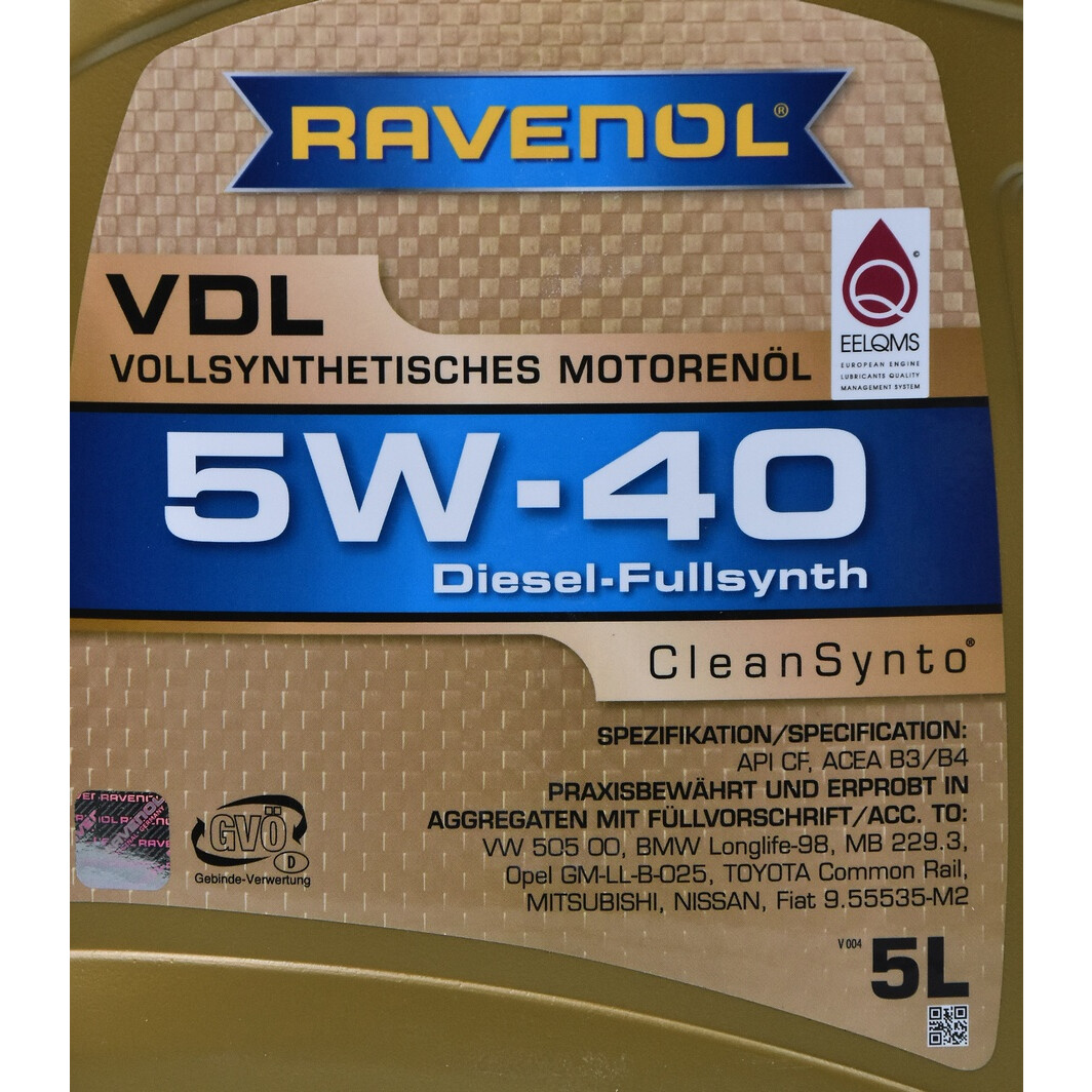 Моторное масло Ravenol VDL 5W-40 5 л на Renault Koleos
