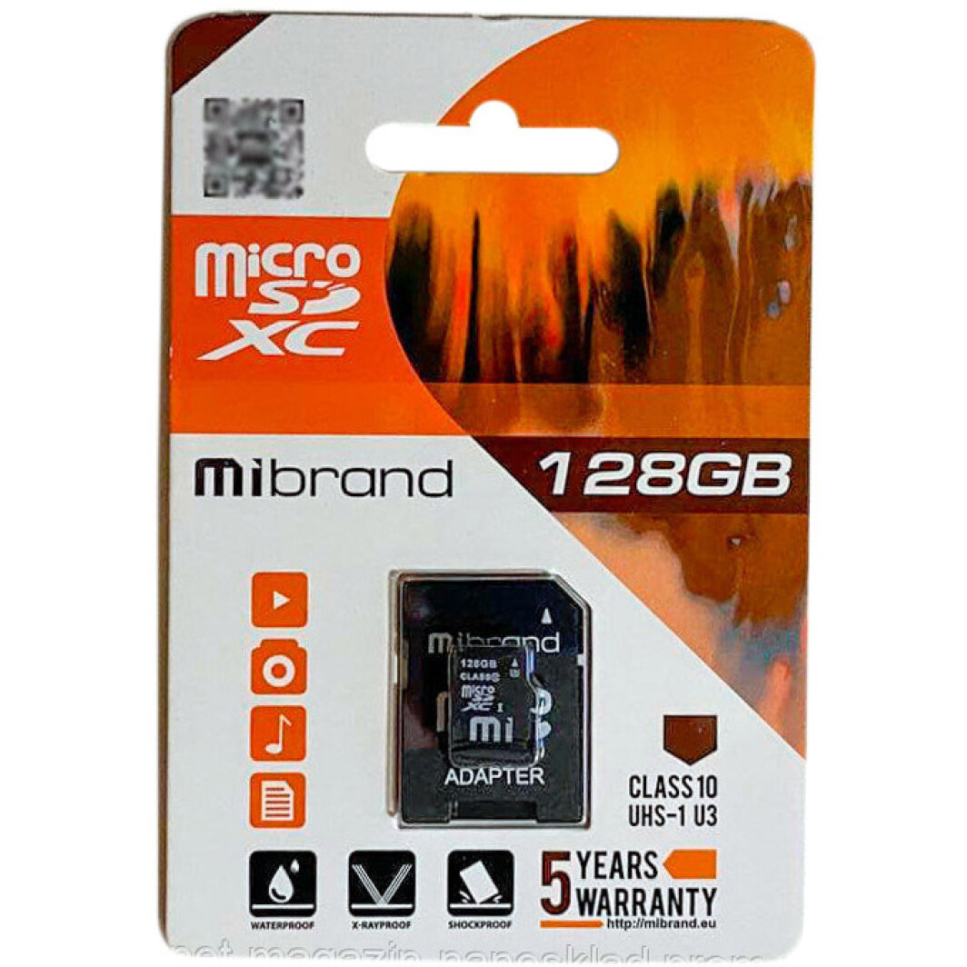Карта пам’яті Mibrand microSDXC 128 ГБ з SD-адаптером