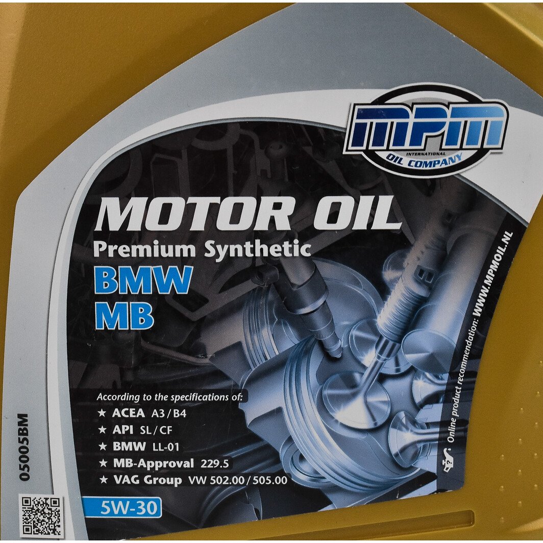 Моторное масло MPM Premium Synthetic BMW / MB 5W-30 5 л на Ford Cougar