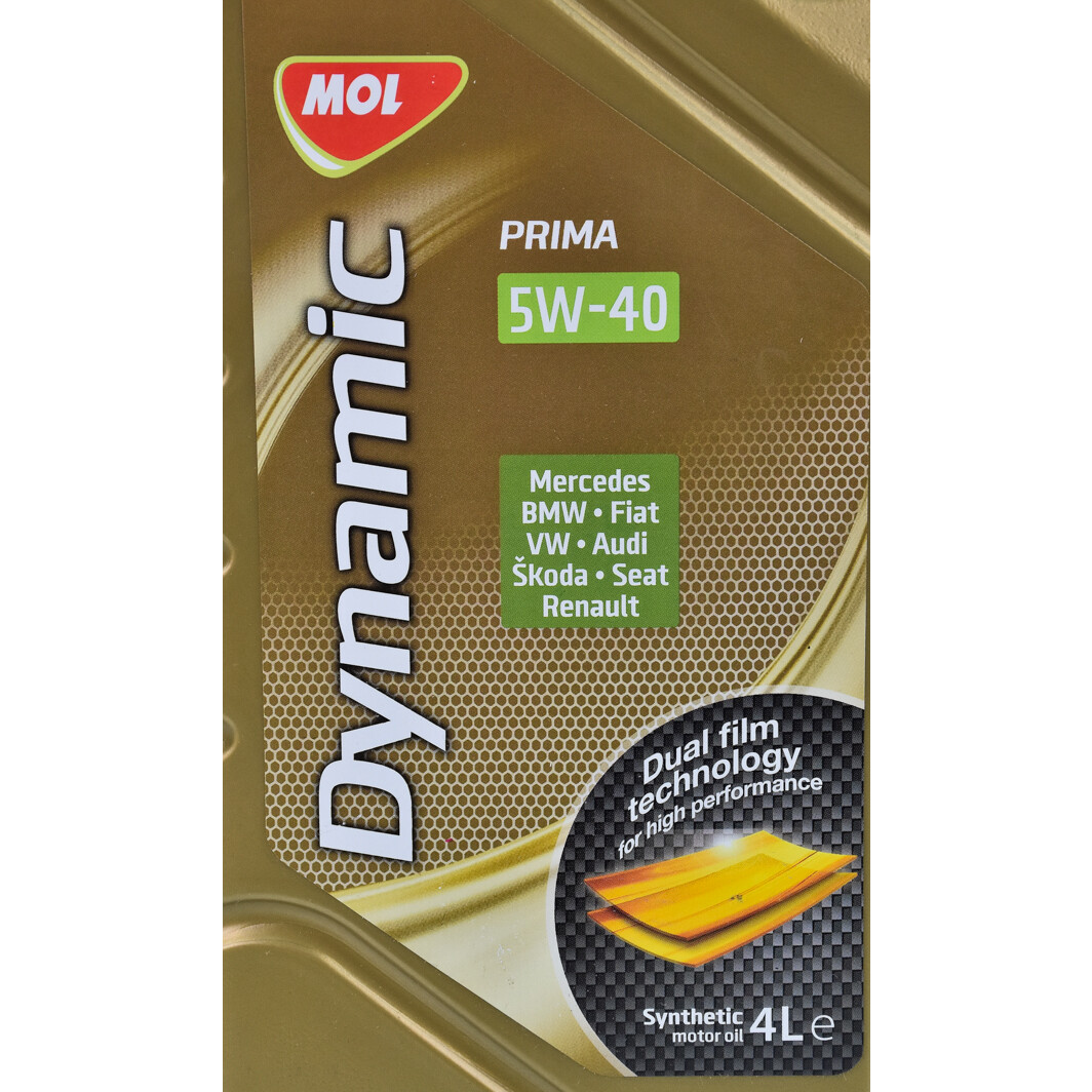 Моторна олива MOL Dynamic Prima 5W-40 4 л на Chevrolet Kalos