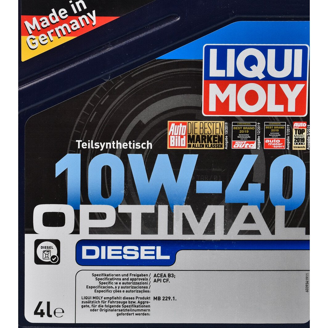 Моторна олива Liqui Moly Optimal Diesel 10W-40 4 л на Opel Calibra