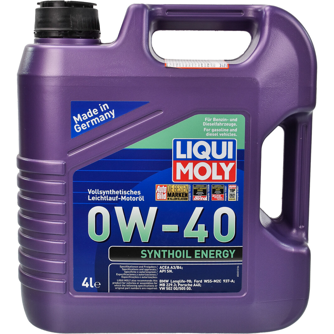 Моторное масло Liqui Moly Synthoil Energy 0W-40 4 л на Opel Tigra