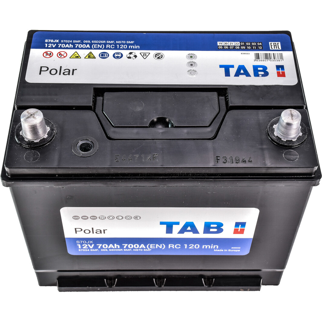 Аккумулятор TAB 6 CT-70-L Polar S JIS 246770