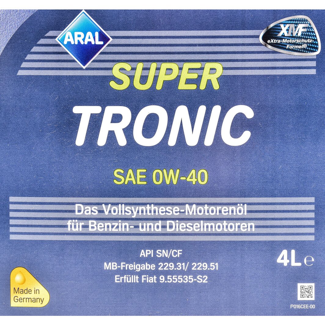 Моторное масло Aral SuperTronic 0W-40 4 л на Mazda 3