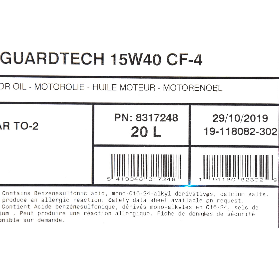 Моторное масло Wolf Guardtech CF-4 15W-40 20 л на Renault Megane