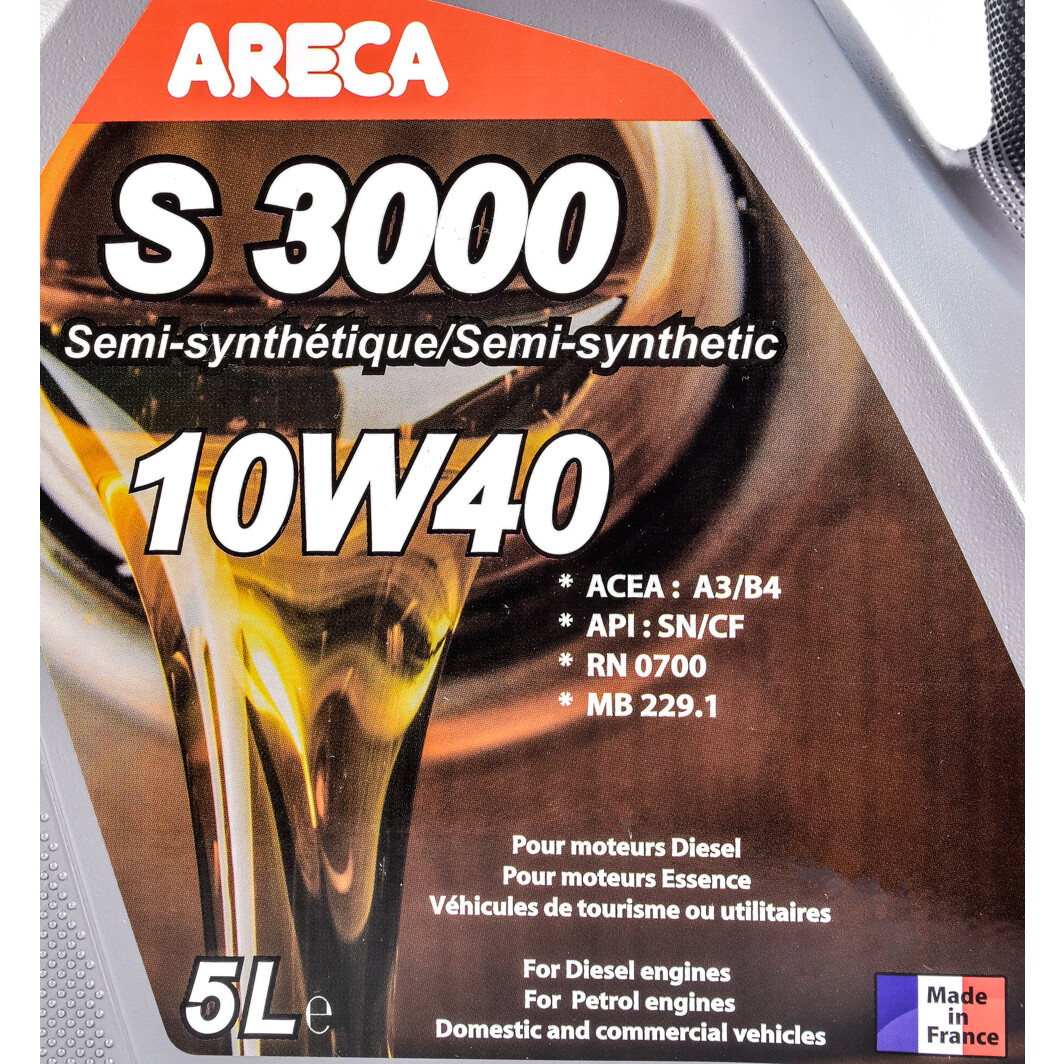 Моторна олива Areca S3000 10W-40 5 л на Seat Cordoba