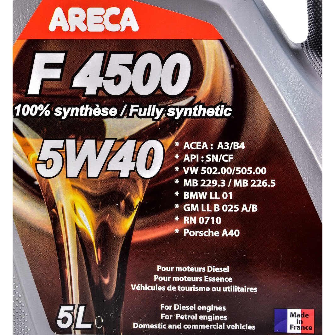 Моторное масло Areca F4500 5W-40 5 л на Alfa Romeo 166