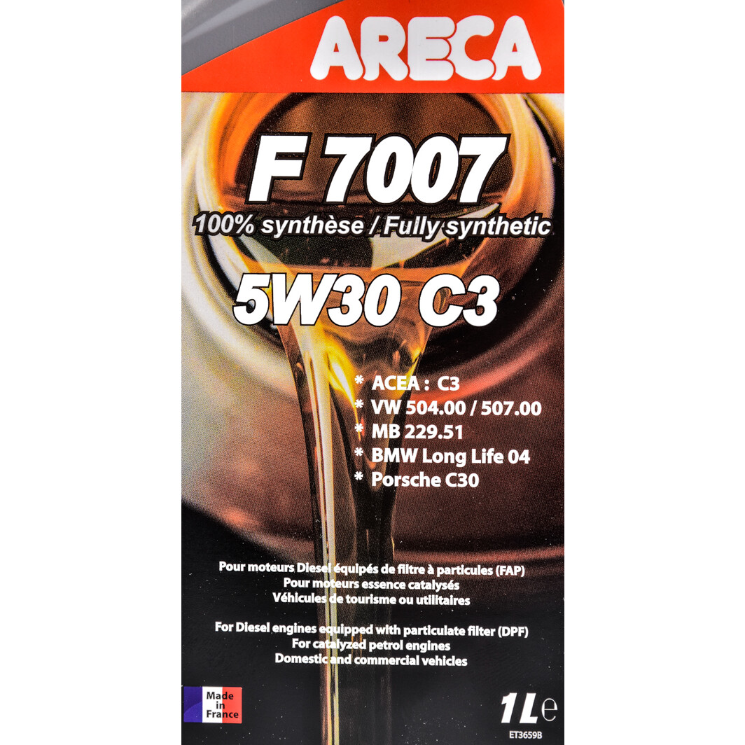 Моторное масло Areca F7007 C3 5W-30 1 л на Lexus RC