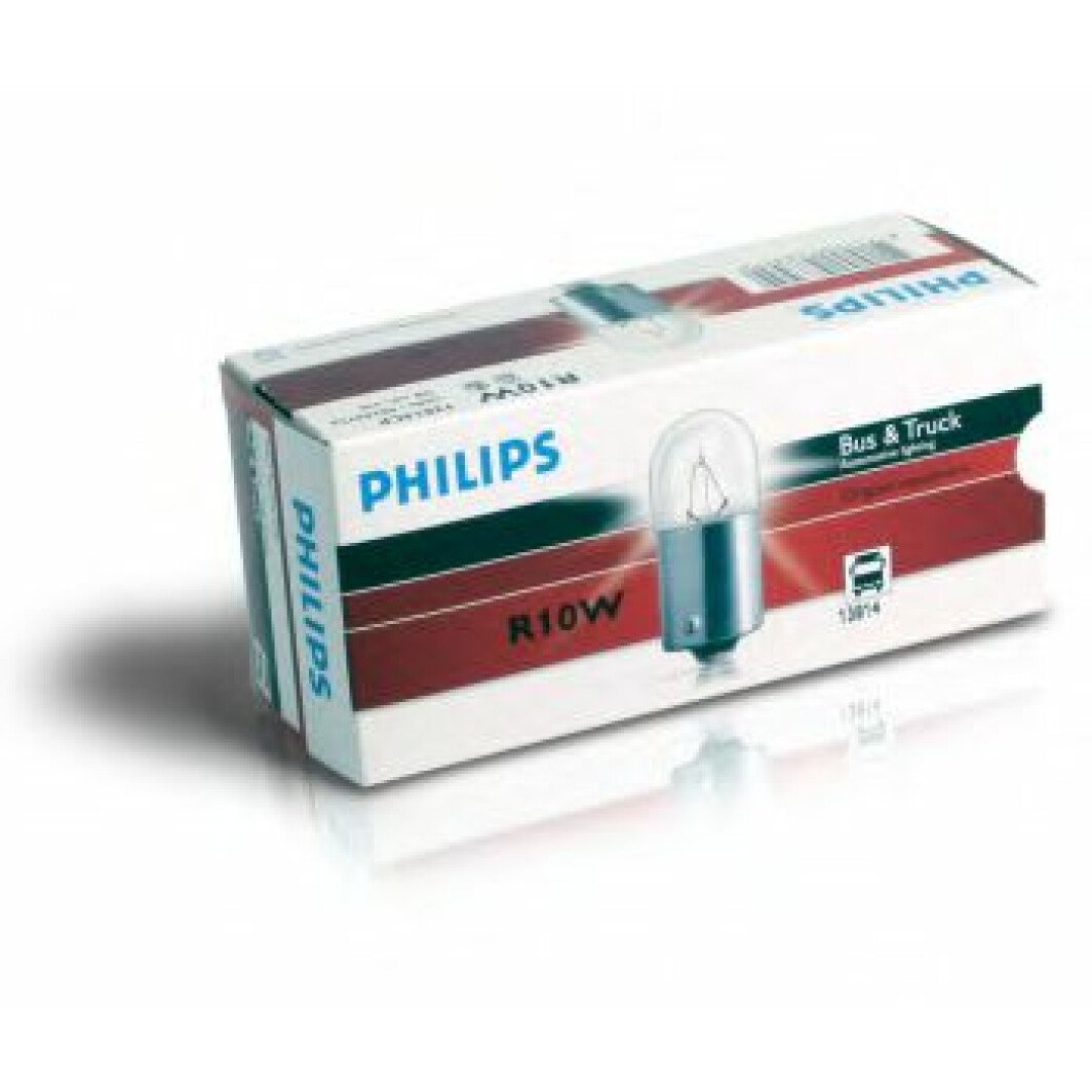 Автолампа Philips MasterLife R10W BA15s 10 W прозрачная 13814MLCP