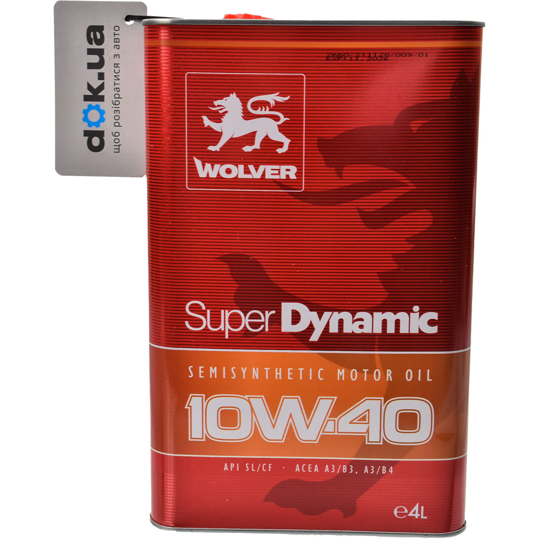 Моторна олива Wolver Super Dynamic 10W-40 4 л на Mazda 2
