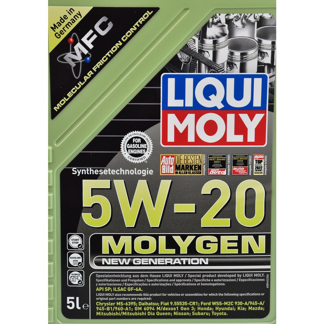 Моторна олива Liqui Moly Molygen New Generation 5W-20 5 л на Peugeot 406