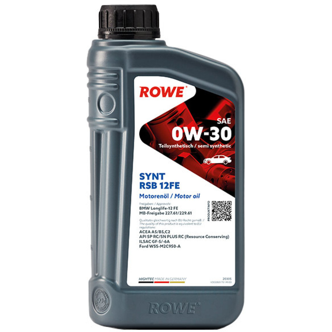 Моторное масло Rowe Synt RSB 12FE 0W-30 1 л на Renault Sandero