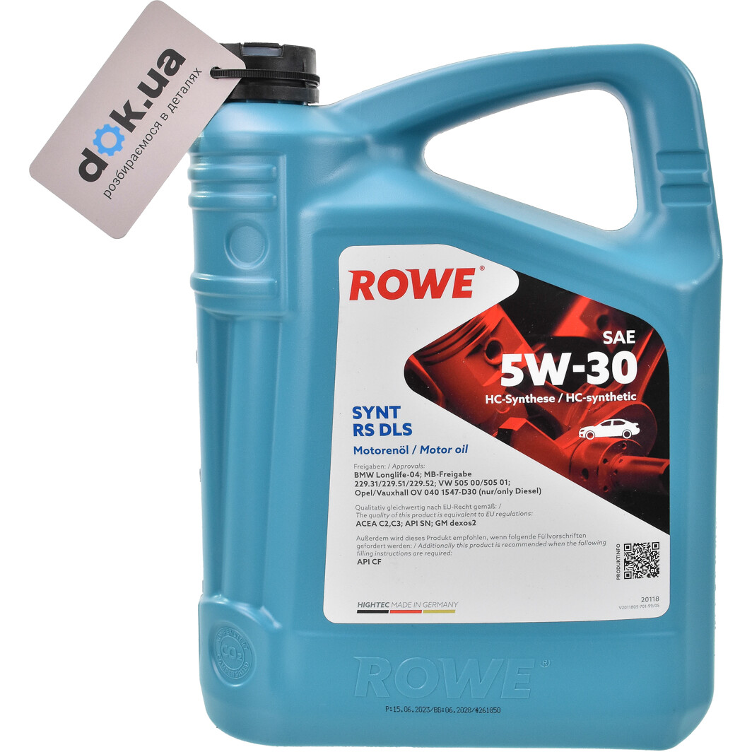 Моторна олива Rowe Synt RS DLS 5W-30 4 л на Lancia Kappa