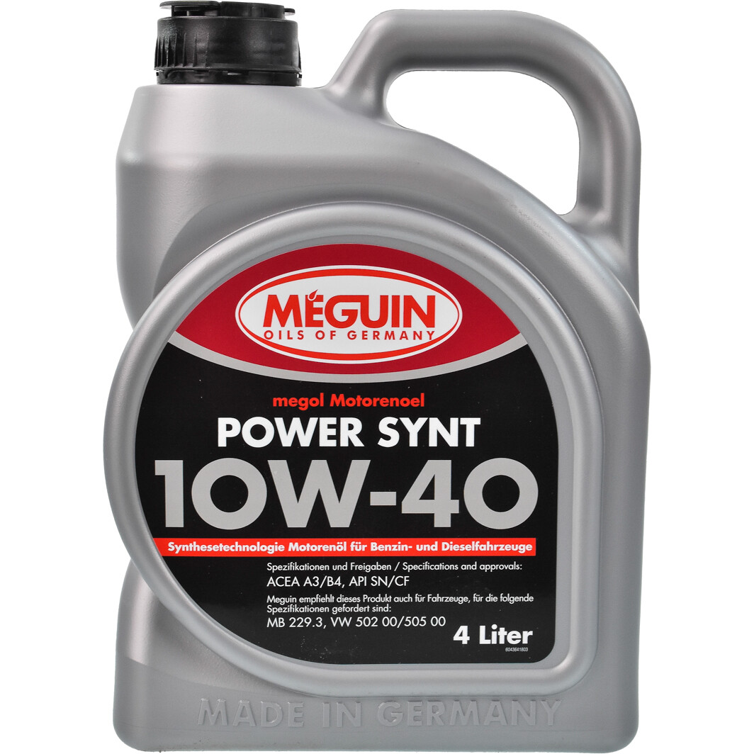 Моторна олива Meguin Power Synt 10W-40 4 л на Fiat Cinquecento