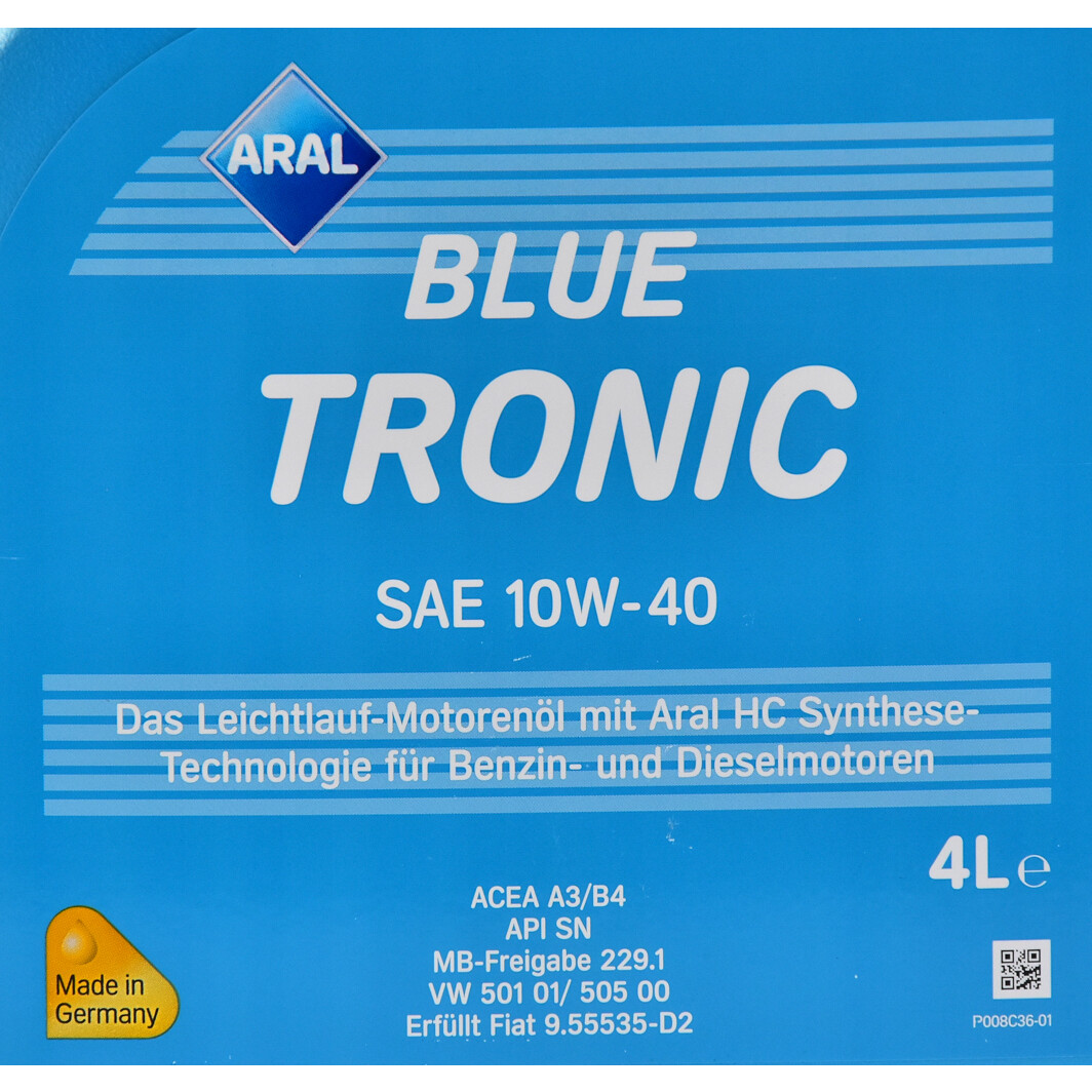 Моторна олива Aral BlueTronic 10W-40 4 л на Toyota Previa